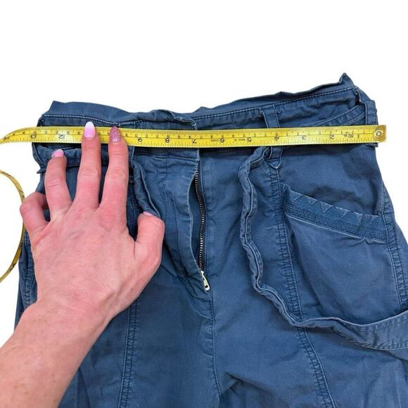 Anthropologie Pants Women’s O Teal Ellie Embroidered Belted Barrel Leg Utility - Picture 9 of 13